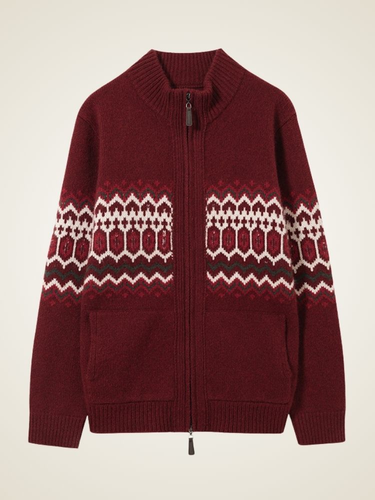 Lanly Cashmere Fair cardigan - Festive Red Premium Mongolia Cashmere