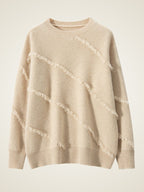 Lanly Cashmere Fringe Trim Sweater - Mongolia Cashmere Crewneck Knit