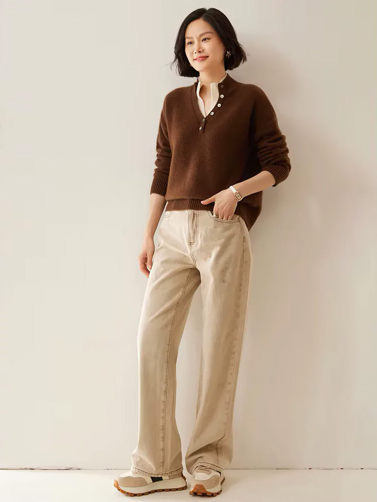 Lanly Cashmere Henley Jumper