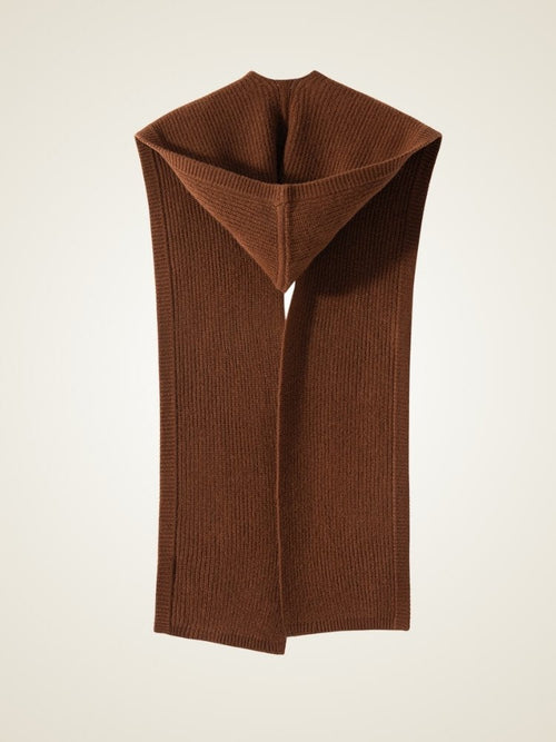 Lanly Cashmere Hooded Scarf - Mongolia Ribbed Balaclava Wrap