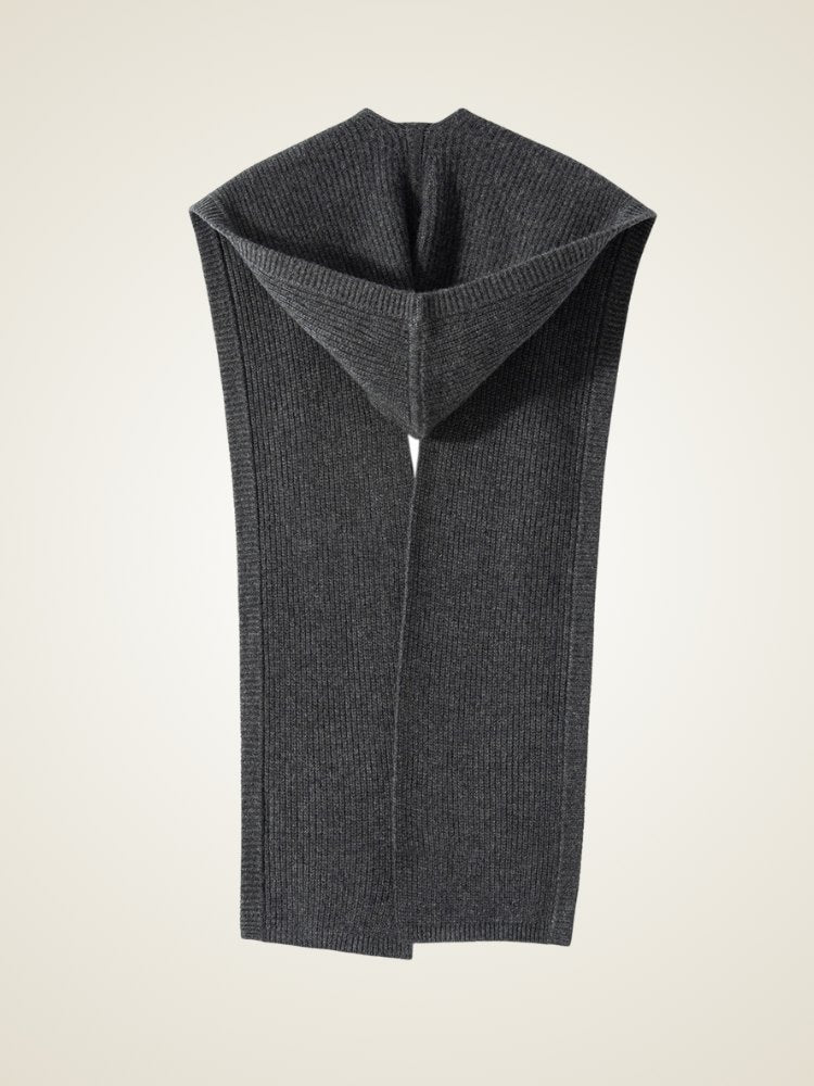 Lanly Cashmere Hooded Scarf - Mongolia Ribbed Balaclava Wrap