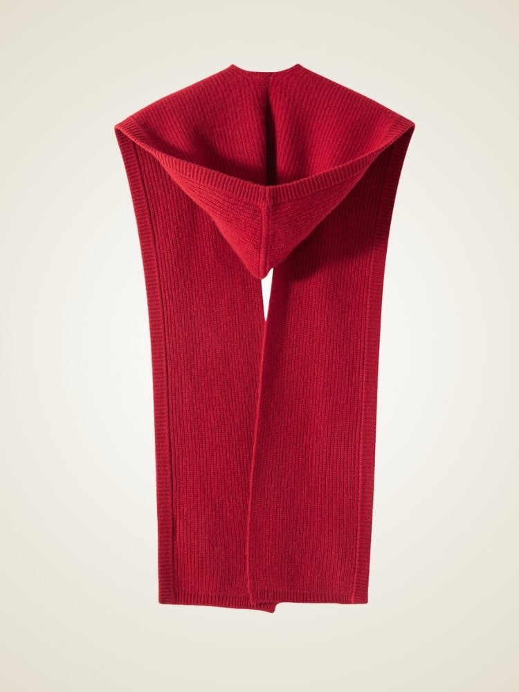Lanly Cashmere Hooded Scarf - Mongolia Ribbed Balaclava Wrap