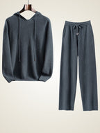 Lanly Cashmere Hoodie Loungewear Set - Mongolia Cashmere Knit Two-Piece