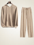 Lanly Cashmere Hoodie Loungewear Set - Mongolia Cashmere Knit Two-Piece