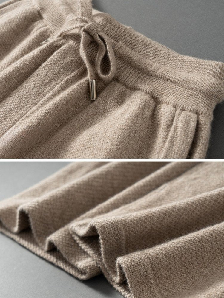 Lanly Cashmere Hoodie Loungewear Set - Mongolia Cashmere Knit Two-Piece