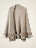 Lanly Cashmere Lace Shawl - Mongolia Open Front Cardigan Cape