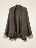 Lanly Cashmere Lace Shawl - Mongolia Open Front Cardigan Cape