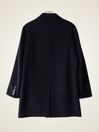 Lanly Cashmere Mid-Length Overcoat - Navy 100% Pure Cashmere Car Coat