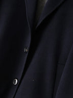 Lanly Cashmere Mid-Length Overcoat - Navy 100% Pure Cashmere Car Coat