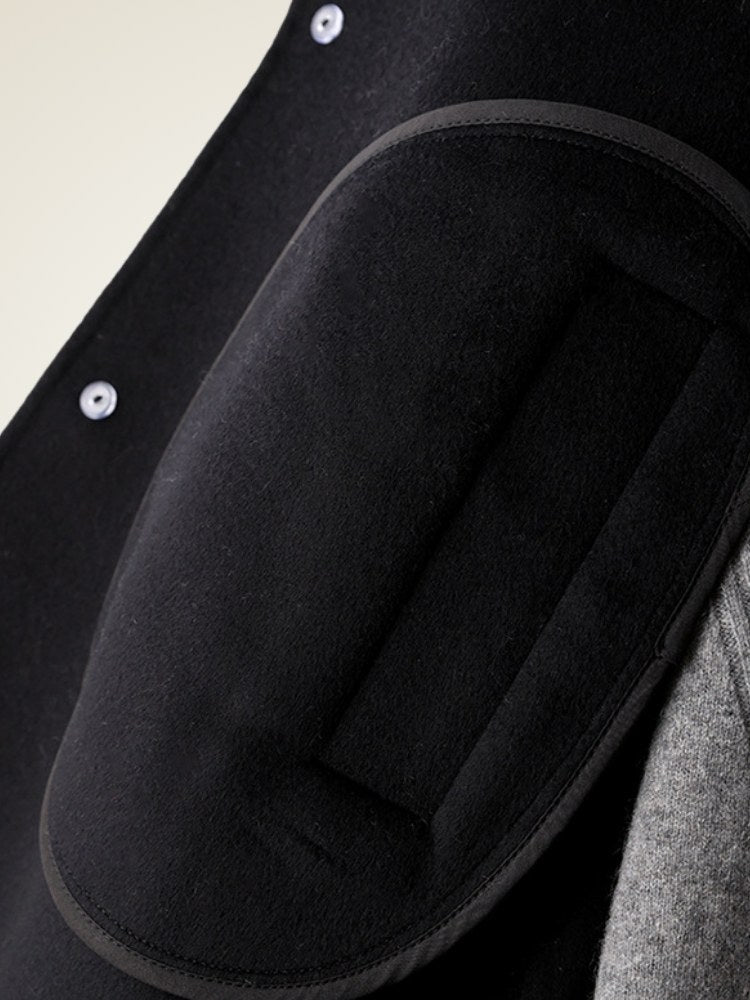 Lanly Cashmere Mid-Length Overcoat - Navy 100% Pure Cashmere Car Coat