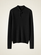 Lanly Cashmere Mock Neck Sweater - Mongolia Keyhole Pullover
