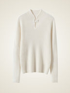 Lanly Cashmere Mock Neck Sweater - Mongolia Keyhole Pullover