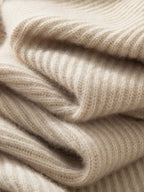 Lanly Cashmere Mock Neck Sweater - Premium Mongolia Ribbed Knit
