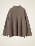 Lanly Cashmere Mock Neck Sweater - Premium Mongolia Ribbed Knit