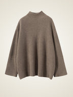 Lanly Cashmere Mock Neck Sweater - Premium Mongolia Ribbed Knit