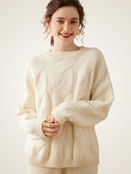 Lanly Cashmere Oversized Cable Sweater - Premium Mongolia Chunky Knit
