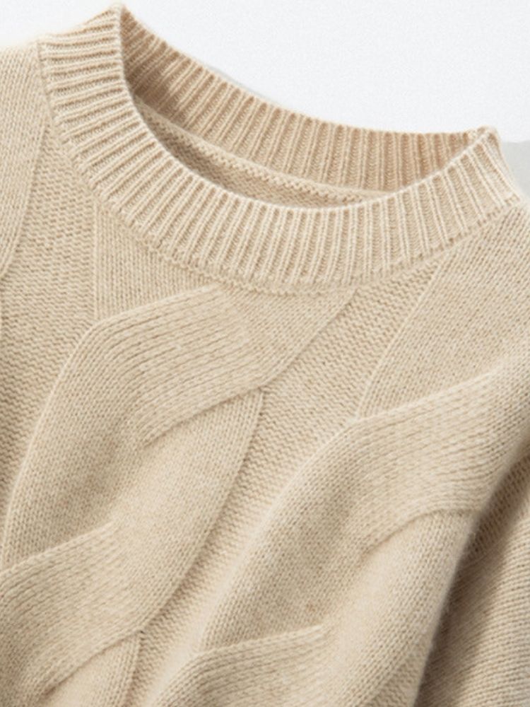 Lanly Cashmere Oversized Cable Sweater - Premium Mongolia Chunky Knit