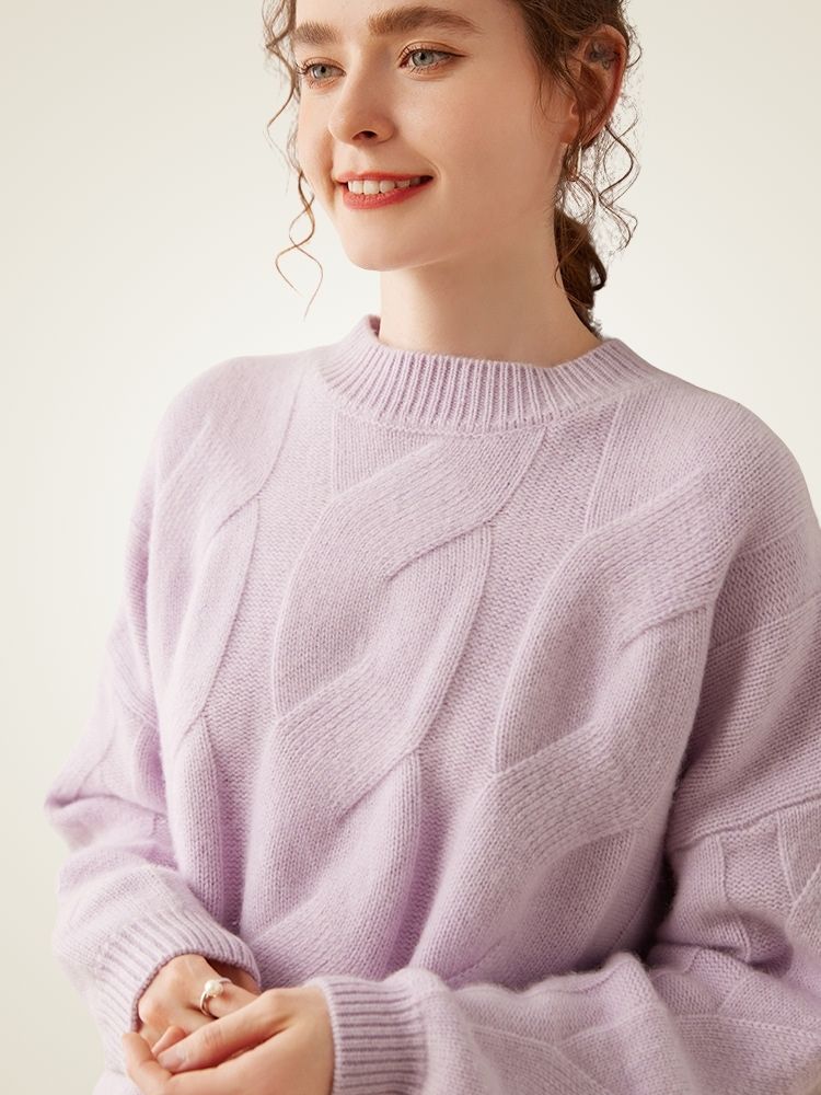 Lanly Cashmere Oversized Cable Sweater - Premium Mongolia Chunky Knit
