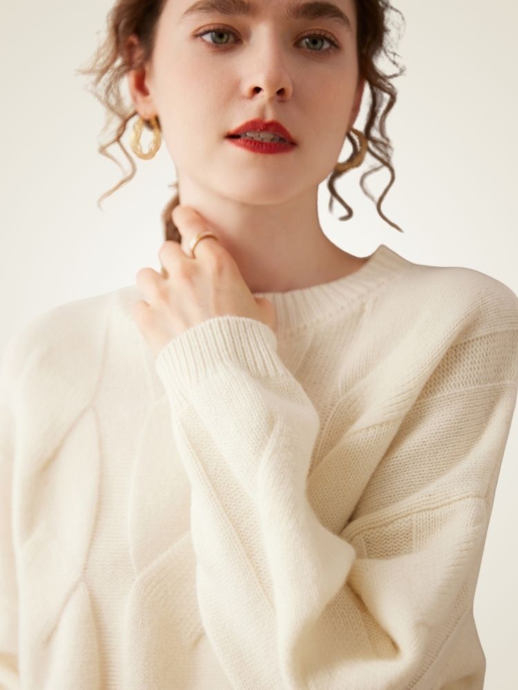 Lanly Cashmere Oversized Cable Sweater - Premium Mongolia Chunky Knit
