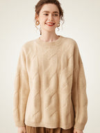 Lanly Cashmere Oversized Cable Sweater - Premium Mongolia Chunky Knit