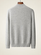 Lanly Cashmere Quarter-Zip Mock Neck Sweater - Mongolia Cashmere Pullover
