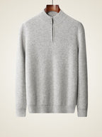 Lanly Cashmere Quarter-Zip Mock Neck Sweater - Mongolia Cashmere Pullover