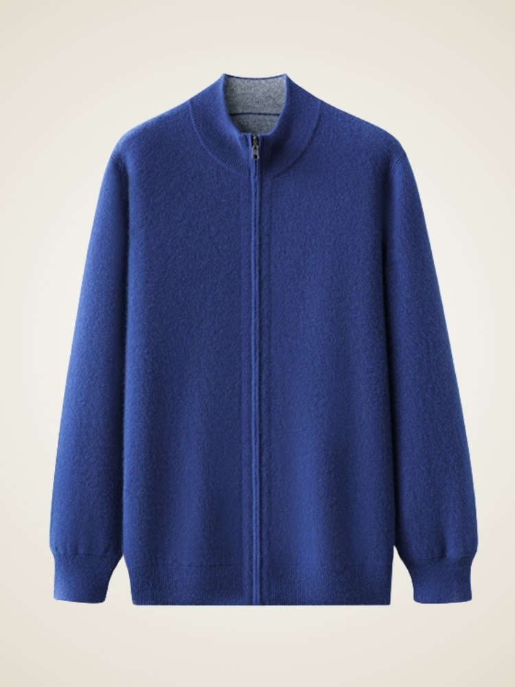 Lanly Cashmere Reversible Zip Cardigan - Thick Mongolia Cashmere Jacket