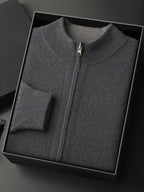 Lanly Cashmere Reversible Zip Cardigan - Thick Mongolia Cashmere Jacket