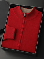 Lanly Cashmere Reversible Zip Cardigan - Thick Mongolia Cashmere Jacket