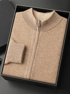 Lanly Cashmere Reversible Zip Cardigan - Thick Mongolia Cashmere Jacket
