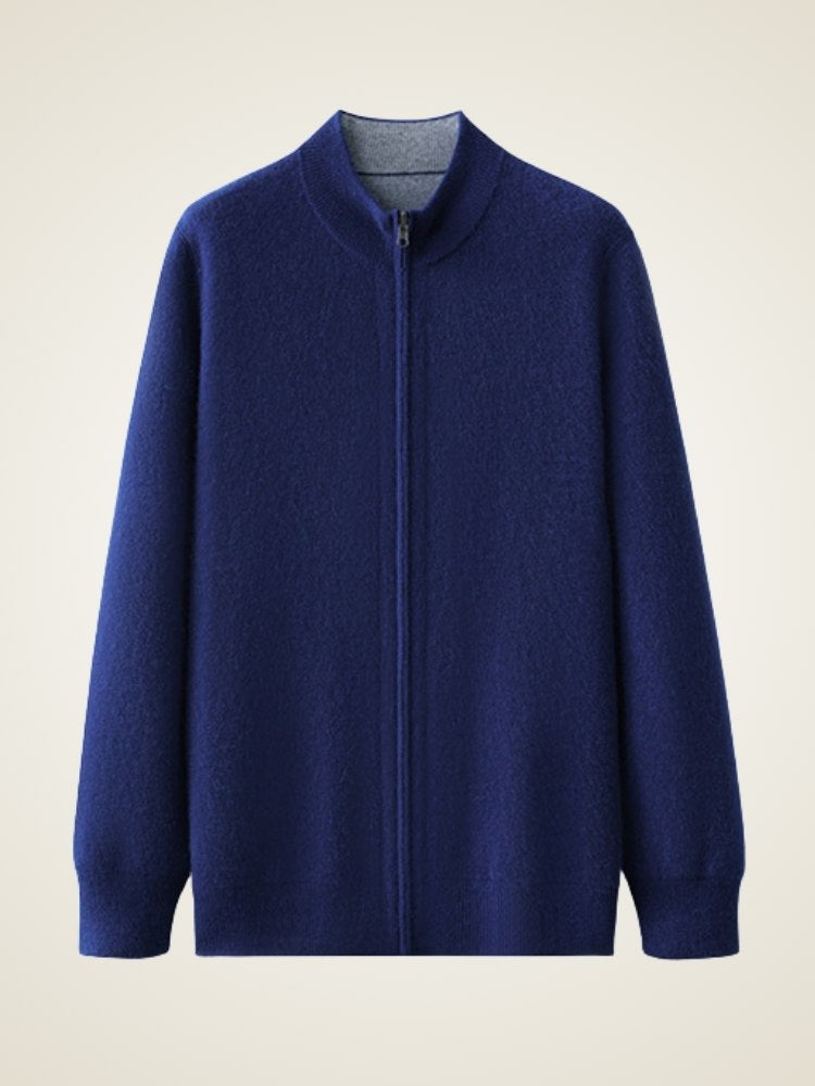Lanly Cashmere Reversible Zip Cardigan - Thick Mongolia Cashmere Jacket