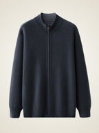 Lanly Cashmere Reversible Zip Cardigan - Thick Mongolia Cashmere Jacket