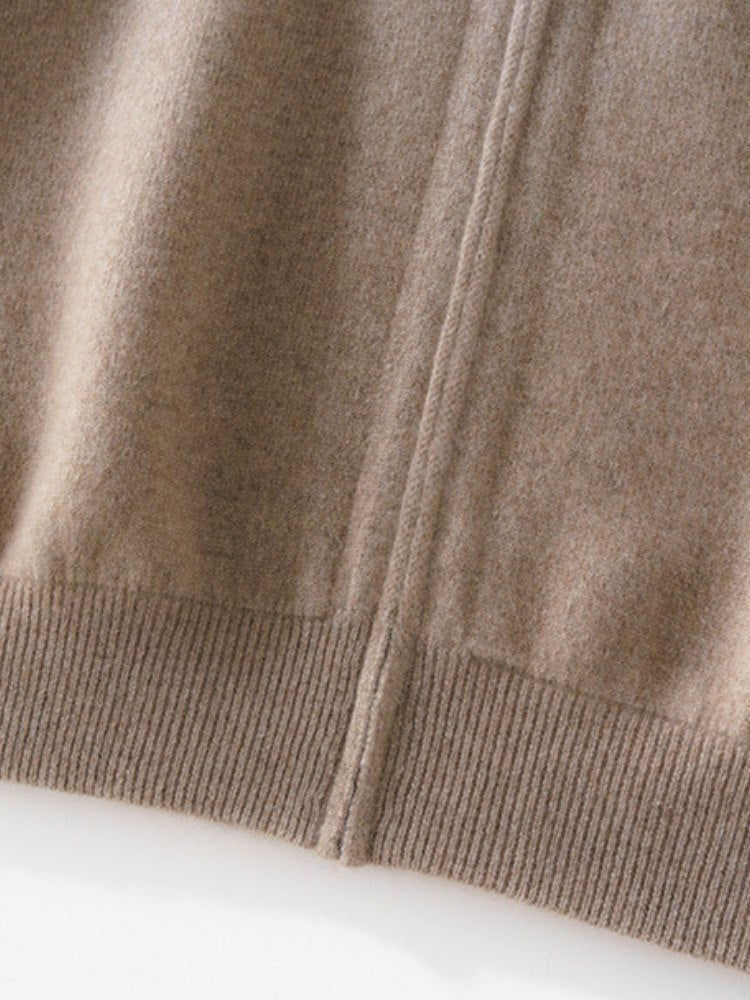 Lanly Cashmere Reversible Zip Cardigan - Thick Mongolia Cashmere Jacket