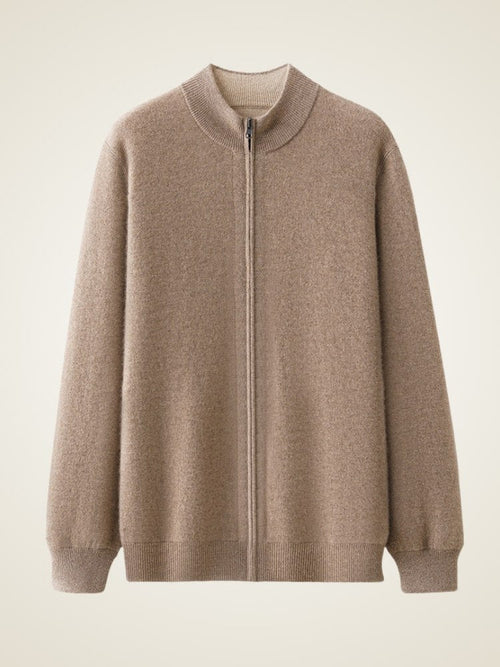 Lanly Cashmere Reversible Zip Cardigan - Thick Mongolia Cashmere Jacket