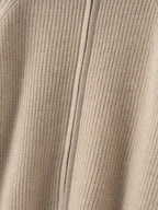 Lanly Cashmere Ribbed Zip Sweater - Mongolia Mock Neck Jacket