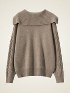 Lanly Cashmere Sailor Collar Sweater - Mongolia Cashmere Cable Knit