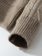 Lanly Cashmere Sailor Collar Sweater - Mongolia Cashmere Cable Knit