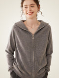 Lanly Cashmere Sailor Collar Zip Sweater - Grey Mongolia Cashmere Jacket
