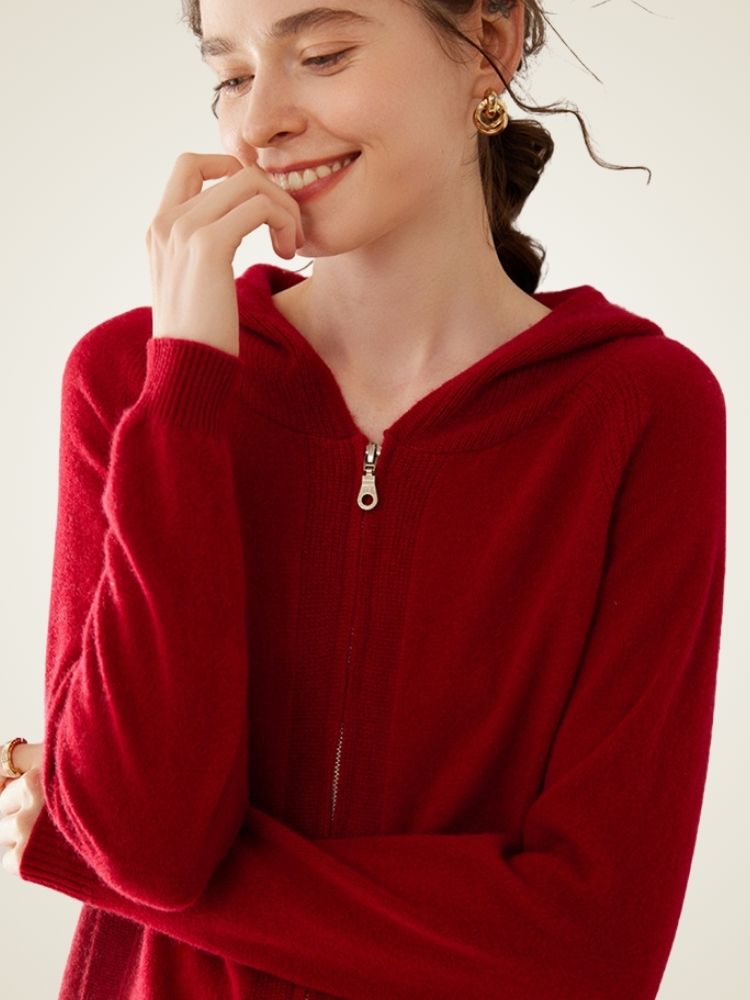 Lanly Cashmere Sailor Collar Zip Sweater - Mongolia Cashmere Jacket
