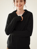 Lanly Cashmere Sailor Collar Zip Sweater - Mongolia Cashmere Jacket