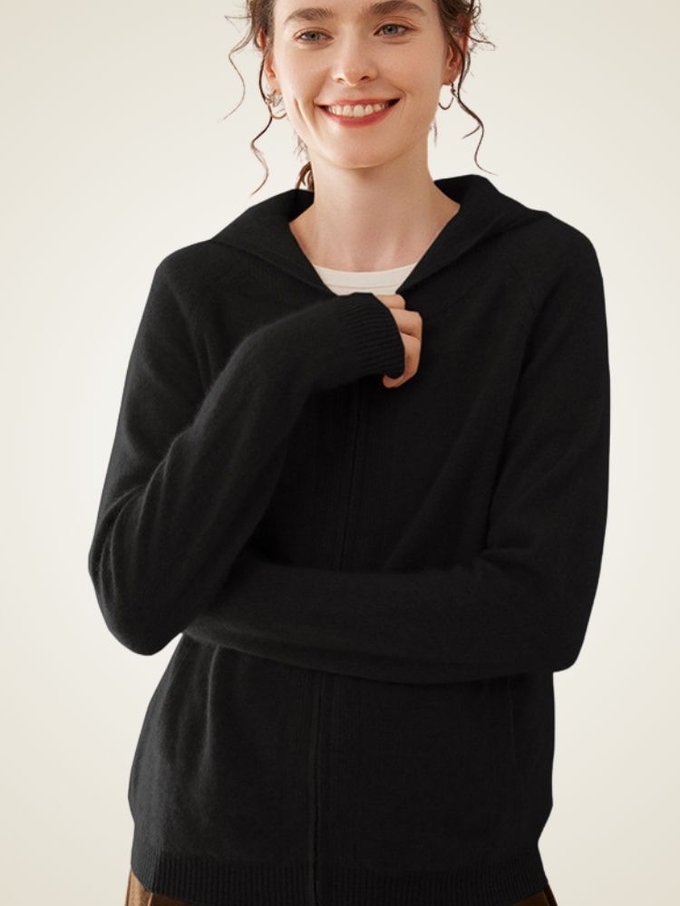 Lanly Cashmere Sailor Collar Zip Sweater - Mongolia Cashmere Jacket