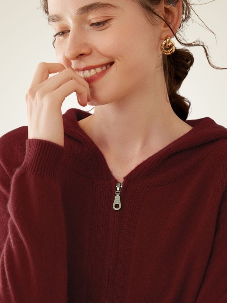 Lanly Cashmere Sailor Collar Zip Sweater - Mongolia Cashmere Jacket