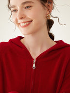 Lanly Cashmere Sailor Collar Zip Sweater - Mongolia Cashmere Jacket
