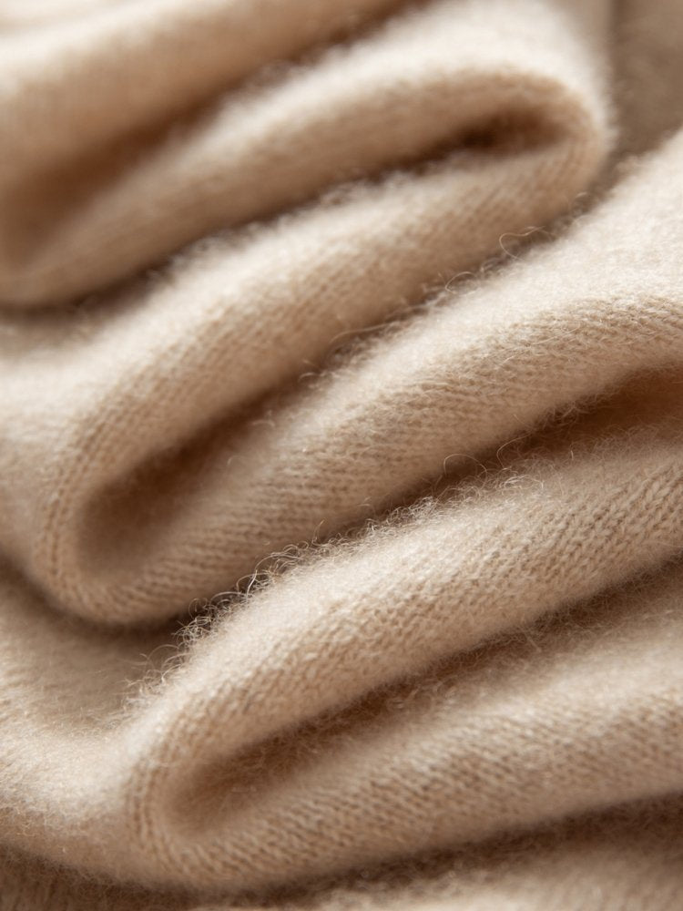 Lanly Cashmere Shawl Collar Sweater - Mongolia V-Neck Pullover