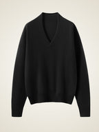 Lanly Cashmere Shawl Collar Sweater - Mongolia V-Neck Pullover