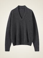 Lanly Cashmere Shawl Collar Sweater - Mongolia V-Neck Pullover