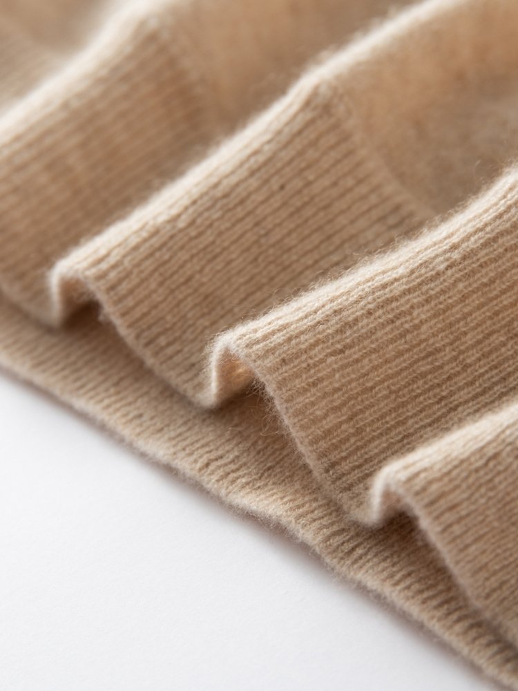 Lanly Cashmere Shawl Collar Sweater - Mongolia V-Neck Pullover