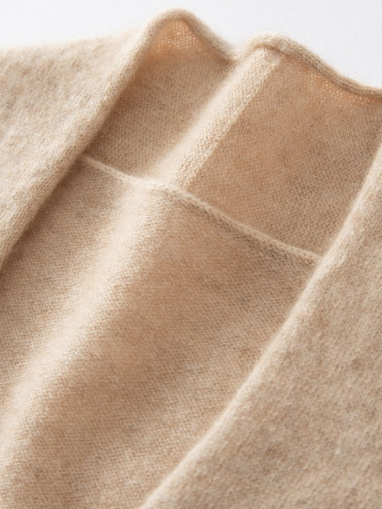 Lanly Cashmere Shawl Collar Sweater - Mongolia V-Neck Pullover