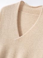 Lanly Cashmere Shawl Collar Sweater - Mongolia V-Neck Pullover