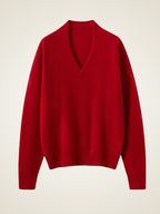 Lanly Cashmere Shawl Collar Sweater - Mongolia V-Neck Pullover
